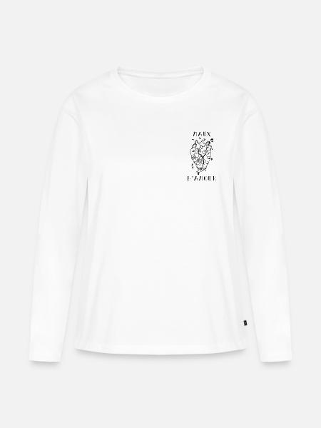 LIEBE MÄNNLICH - Frauen Premium Bio Langarmshirt - Weiß