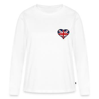 Union Jack - T-shirt manches longues Premium bio Femme - blanc - Devant - Julia (174cm)