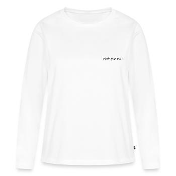 Je t'aime en vietnamien - Anh yeu em - T-shirt manches longues Premium bio Femme - blanc - Devant - Julia (174cm)