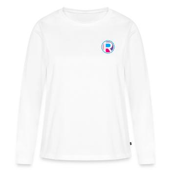 Abréviation R | Point R | Nom R | | R lumineux Été - T-shirt manches longues Premium bio Femme - blanc - Devant - Julia (174cm)
