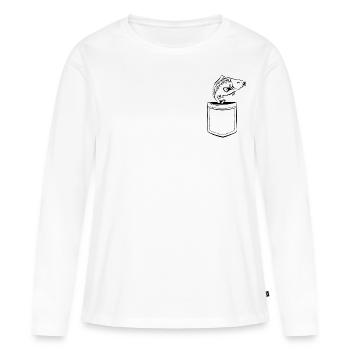 Ma carpe dans ma poche - poche poitrine - T-shirt manches longues Premium bio Femme - blanc - Devant - Julia (174cm)