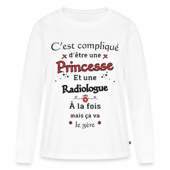 Prinzessin Radiologin - Frauen Premium Bio Langarmshirt - Weiß - Vorne - Julia (174cm)