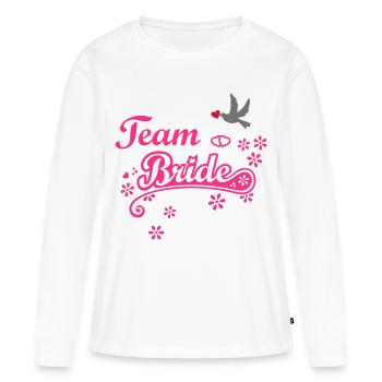 Team Bride Hochzeitsparty Junggesellinenabschied - Frauen Premium Bio Langarmshirt - Weiß - Vorne - Julia (174cm)