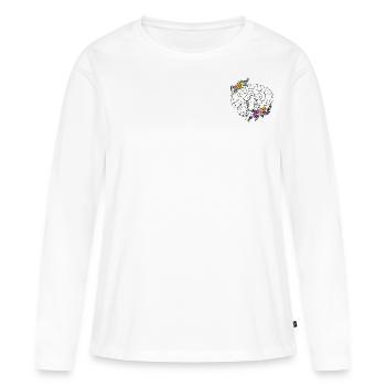 Flower Brain - Neuroscientist - Frauen Premium Bio Langarmshirt - Weiß - Vorne - Julia (174cm)