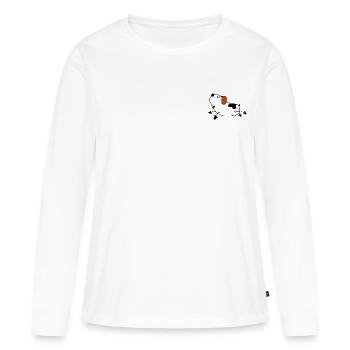Chien de dessin animé doux - T-shirt manches longues Premium bio Femme - blanc - Devant - Julia (174cm)