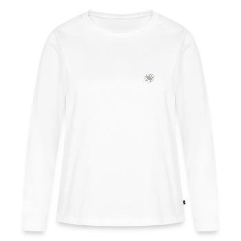 Champ de fleurs - T-shirt manches longues Premium bio Femme - blanc - Devant - Julia (174cm)