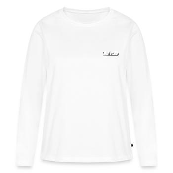 Pflaster minimalistisch - Frauen Premium Bio Langarmshirt - Weiß - Vorne - Julia (174cm)
