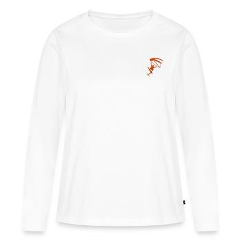 Étiquette d’aile - T-shirt manches longues Premium bio Femme - blanc - Devant - Julia (174cm)