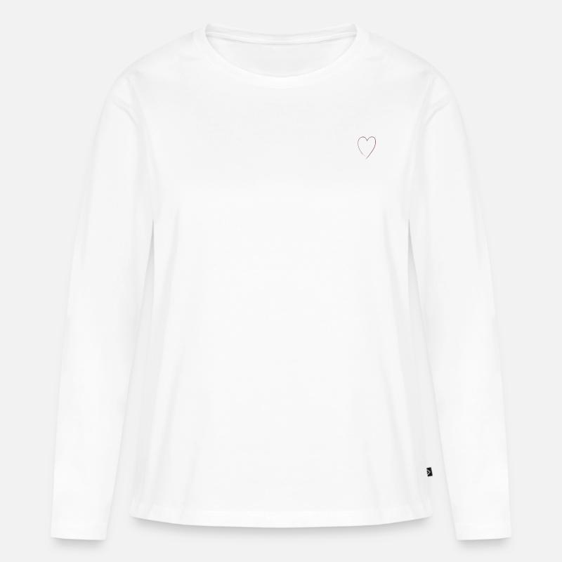 Herz Heart Geschenkideee - Frauen Premium Bio Langarmshirt - Weiß