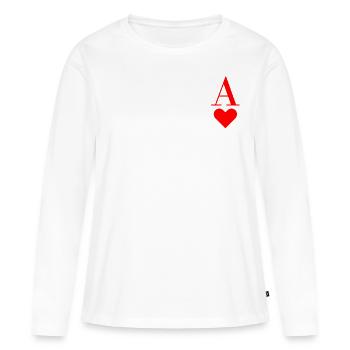 Herz As - T-shirt manches longues Premium bio Femme - blanc - Devant - Julia (174cm)