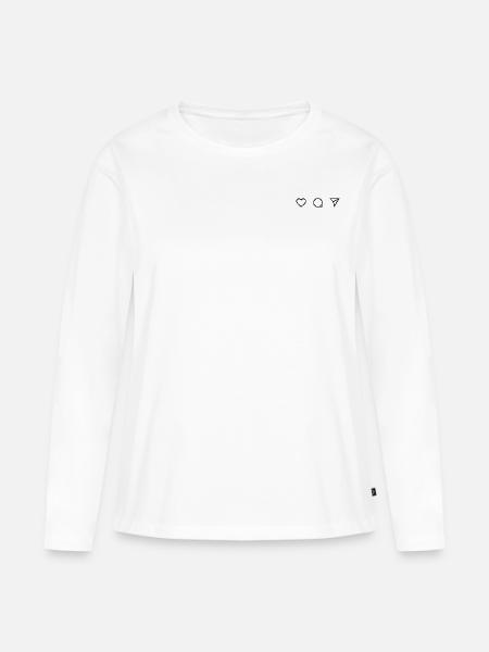 Like Insta Buttons - Frauen Premium Bio Langarmshirt - Weiß