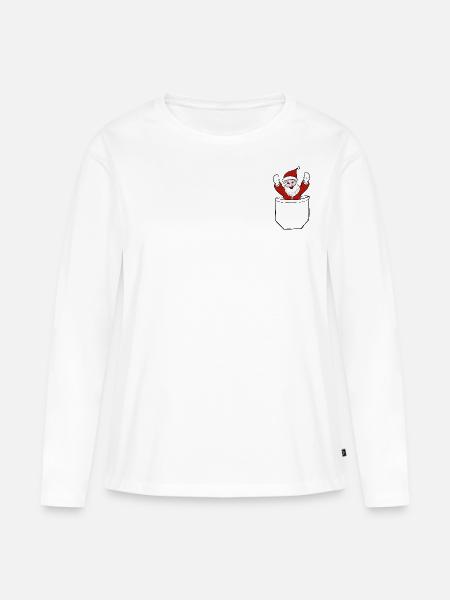 Taschen Santa transparent - Frauen Premium Bio Langarmshirt - Weiß