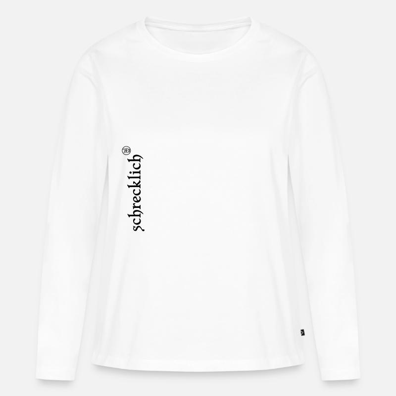 schrecklich mit funky Zeichen schwarz - Frauen Premium Bio Langarmshirt - Weiß