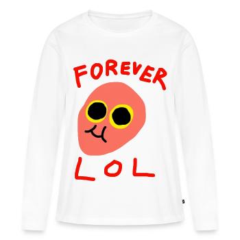 Pour toujours LOL - T-shirt manches longues Premium bio Femme - blanc - Devant - Julia (174cm)
