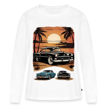 Classic Cars 1950 - Women's Premium Organic Long Sleeve Shirt - white - Front - Julia (174cm)