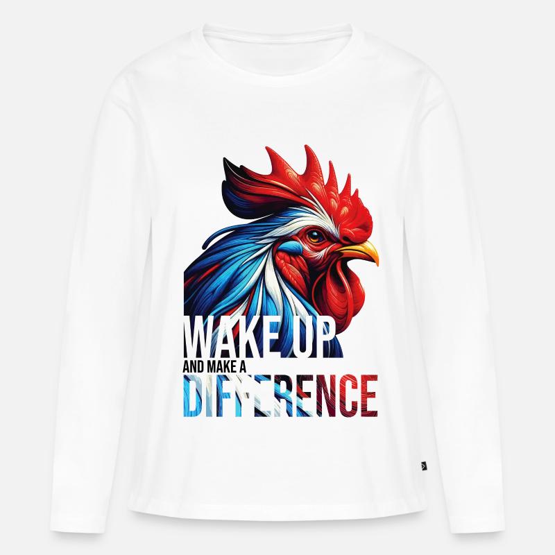 WAKE UP AND MAKE A DIFFERENCE - Women's Premium Organic Long Sleeve Shirt - white