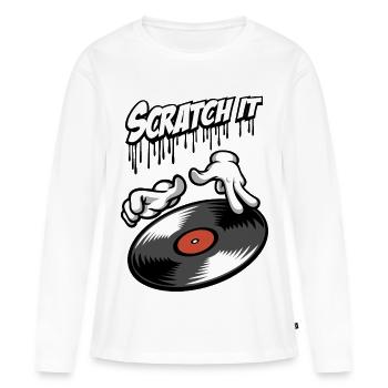 Scratch it - T-shirt manches longues Premium bio Femme - blanc - Devant - Julia (174cm)