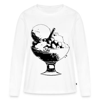 Eisbecher - Frauen Premium Bio Langarmshirt - Weiß - Vorne - Julia (174cm)