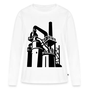 Fabrik Symbol Völklingen - Frauen Premium Bio Langarmshirt - Weiß - Vorne - Julia (174cm)