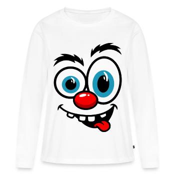 Caricature colorée du clown - T-shirt manches longues Premium bio Femme - blanc - Devant - Julia (174cm)