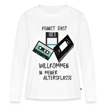 Retro Tech Humor Altersklasse - Frauen Premium Bio Langarmshirt - Weiß - Vorne - Julia (174cm)