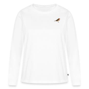 Rouge-gorge - T-shirt manches longues Premium bio Femme - blanc - Devant - Julia (174cm)