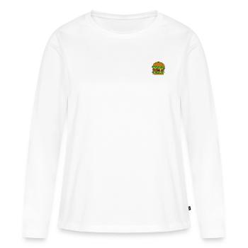 Minimalistischer Burger - Frauen Premium Bio Langarmshirt - Weiß - Vorne - Julia (174cm)