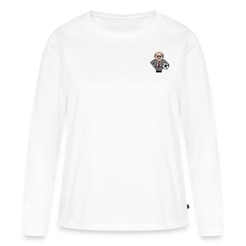 Heinrich le Manager - T-shirt manches longues Premium bio Femme - blanc - Devant - Julia (174cm)