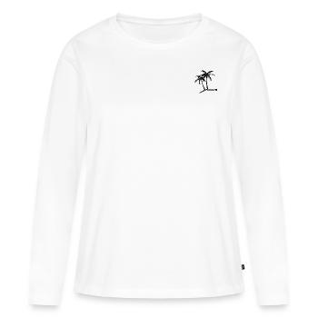 Palmiers - T-shirt manches longues Premium bio Femme - blanc - Devant - Julia (174cm)