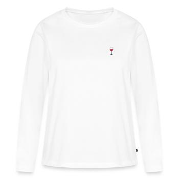 Weinglas - Frauen Premium Bio Langarmshirt - Weiß - Vorne - Julia (174cm)