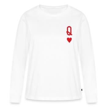 Herz Königin / Heart Queen - Frauen Premium Bio Langarmshirt - Weiß - Vorne - Julia (174cm)