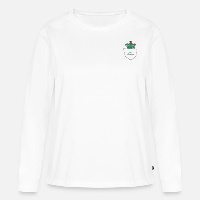 Merry Christmas 2 - Frauen Premium Bio Langarmshirt - Weiß