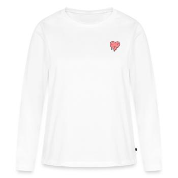 heart - Women's Premium Organic Long Sleeve Shirt - white - Front - Julia (174cm)