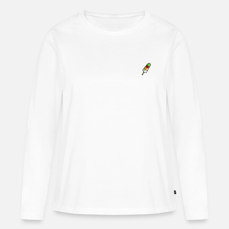 Kaktus Eis - Frauen Premium Bio Langarmshirt - Weiß
