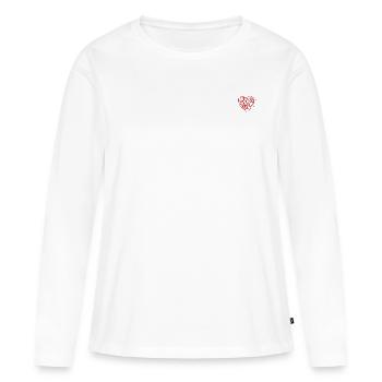Red love hearts . - Frauen Premium Bio Langarmshirt - Weiß - Vorne - Julia (174cm)