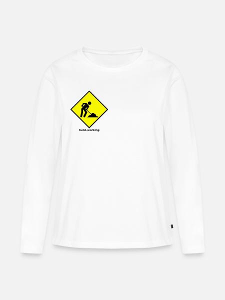 hard-working - Frauen Premium Bio Langarmshirt - Weiß