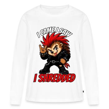 I Came I Saw I Shredded Punk Hedgehog Mascot - T-shirt manches longues Premium bio Femme - blanc - Devant - Julia (174cm)