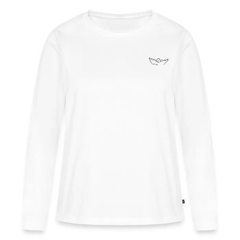 Papier - Bateau - T-shirt manches longues Premium bio Femme - blanc - Devant - Julia (174cm)