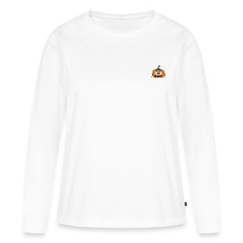 Kürbis Halloween - Frauen Premium Bio Langarmshirt - Weiß - Vorne - Julia (174cm)