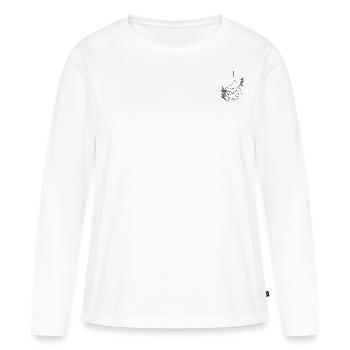Darm Flower/ Flora - Frauen Premium Bio Langarmshirt - Weiß - Vorne - Julia (174cm)