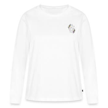 Flower Heart - Flower Power - Cardiology - Frauen Premium Bio Langarmshirt - Weiß - Vorne - Julia (174cm)