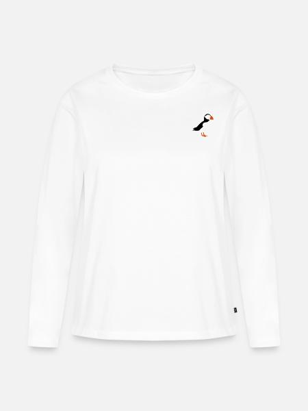 Papageitaucher - Frauen Premium Bio Langarmshirt - Weiß