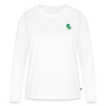 Cute T-Rex dinosaur for dinosaur fans - Women's Premium Organic Long Sleeve Shirt - white - Front - Julia (174cm)