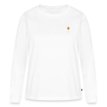 Minialistischer Spritz - Frauen Premium Bio Langarmshirt - Weiß - Vorne - Julia (174cm)