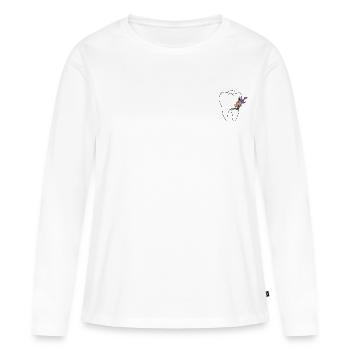 Flowery Tooth - Chemise de dentiste - T-shirt manches longues Premium bio Femme - blanc - Devant - Julia (174cm)