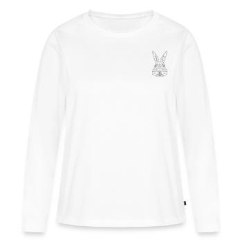 Polygone de lapin de Pâques - T-shirt manches longues Premium bio Femme - blanc - Devant - Julia (174cm)