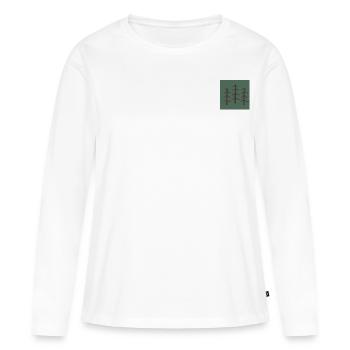 Bäume an der Brust - Frauen Premium Bio Langarmshirt - Weiß - Vorne - Julia (174cm)