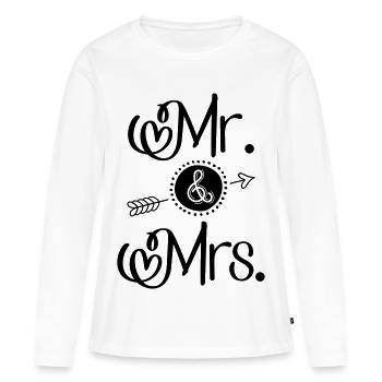 Mr. and Mrs. - Women's Premium Organic Long Sleeve Shirt - white - Front - Julia (174cm)