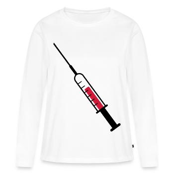 Spritze als Vektor - Frauen Premium Bio Langarmshirt - Weiß - Vorne - Julia (174cm)