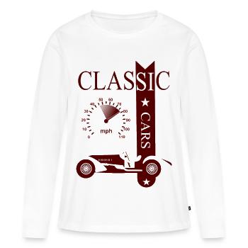 Vintage Classic Car - Frauen Premium Bio Langarmshirt - Weiß - Vorne - Julia (174cm)
